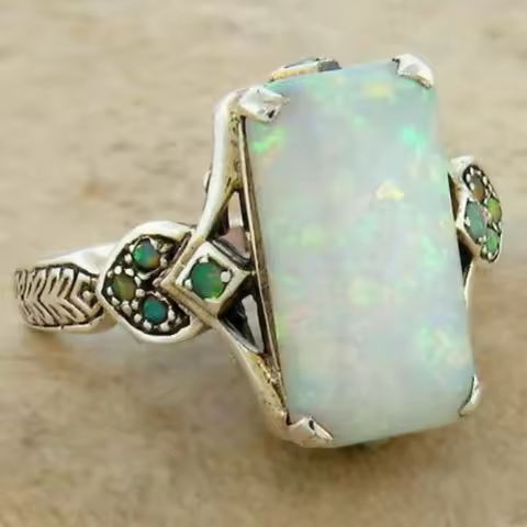 Vintage-Inspired Square Cut Cubic Zirconia Ring for Men and Women Synthetic Gemstone