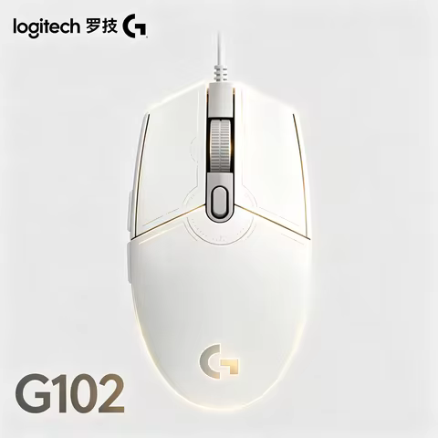 Logitech G102 Gen2 Gaming Wired Mouse For Computer, Custom RGB Light Show, Anti‑Fatigue Ergonomic De