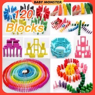 🔥HARGA BORONG🔥BMS 120pcs Multicolor Wooden Domino Set Building Block Building Blocks Building Toys C