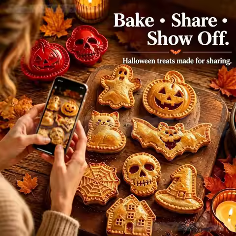 Spooky Halloween Hand Pie Mold, Mini Pocket Pie Dough Press Tool, Halloween Themed Baking Accessory 