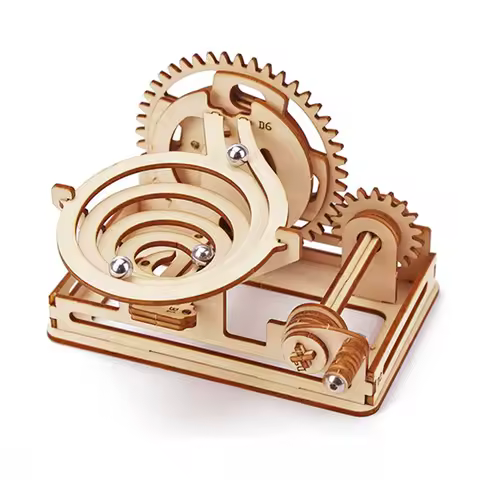 Spiral Marble Run 3D Wooden Puzzles DIY Model Building Kits with Mechanical Puzzles