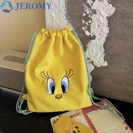 JEROMY Yellow Bird Shoulder Bag, Tweety Cute Casual Drawstring Bag, Fashion Large Capacity Anime Fig
