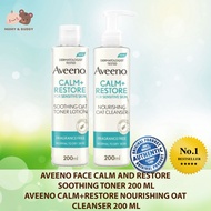 Aveeno Face Calm and Restore Nourishing Oat Cleanser (Toner) 200ml. ทำความสะอาดผิวและเติมความชุ่มชื้นเข้าสู่ผิวในเวลาเดียวกัน Mamy and Buddy