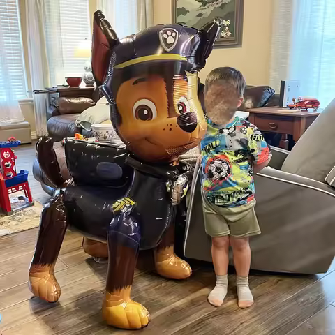 45inch Giant Standing Paw Patrol Balloon Cartoon Chase Foil Balloon for Kids Boys Birthday Party Dec