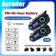 Acroder Motorcycle Intercom Helmet FM Radio 500M Real-time intercom for 2-50 Riders Bluetooth 6.0