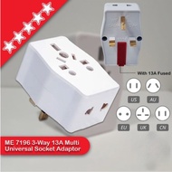 13A 3 Way Universal Adaptor UK Plug Multi Adapter Socket Charger 7196 MULTI 3 Way Adaptor l Travel E