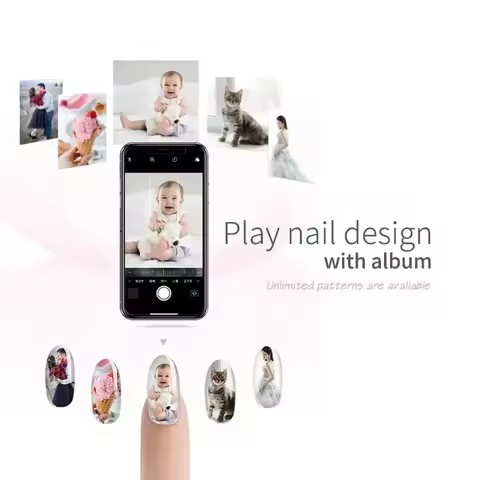 Smart Nail Printer 3D Portable Mobile Nail Painting Machine 2400DPI Printing Resolution Support WiFi