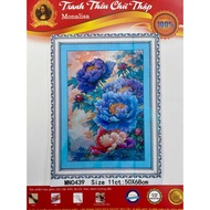 Peony embroidered painting MN0439, size 50 x 68 cm