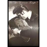 Art Elvis Presley Kisses Guitar Photograph Poster medium lamination framed
