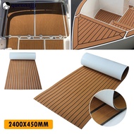 QUENNA 2.4M Self-Adhesive EVA Foam Boat Marine Flooring Faux Teak Decking Sheet Striped Yacht Mat Decking Boat EVA Foam Floor Mat T5Z9