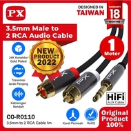 PX CABLE AUDIO CABLE JACK 3.5mm MALE TO 2 RCA MALE HIFI
