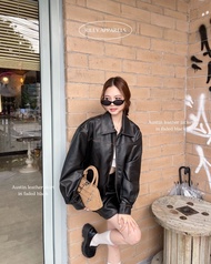 Riley.apparels - Austin Leather Jacket เสื้อหนังแต่งเฟด [ได้เฉพาะเสื้อ]