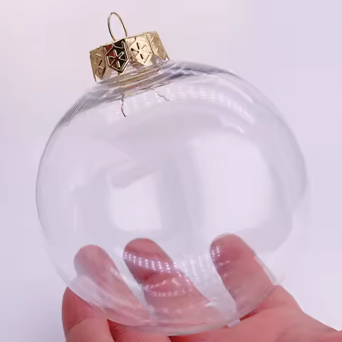 6 Pieces x DIY Paintable Shatterproof Transparent Home Christmas Decoration Bauble Ornament 100mm Pl