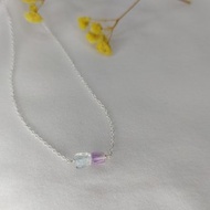 冰晶銀項鍊 925純銀 海水藍寶石 紫水晶 手作