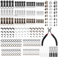 〔8C15〕 275 Pcs Zipper Repair Kit Replacement Zipper Pull Replacement Zipper Slider Set with Zipper P