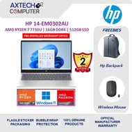 HP 14-em0302AU/ 14-em0303AU 14" FHD Laptop ( Ryzen 7 7730U, 16GB, 512GB SSD, ATI, W11, HS+M365 )