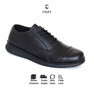 CZY David Men's Formal Casual Black Genuine Leather Loafers