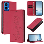 Luxury Casing For Motorola Moto G05 G75 G55 G35 G85 G34 G84 G45 G54 G14 G53 G13 G23 Cat Pattern Wall