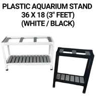 PLASTIC AQUARIUM STAND - 36 X 18 (Suitable for 3 Feet Aquarium) (White / Black) - Fish Tank Aquarium