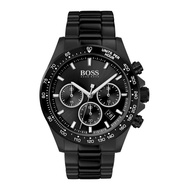 BOSS手錶 HB1513754 44mm黑圓形精鋼錶殼，黑色三眼， 中三針顯示， 運動錶面，深黑色精鋼錶帶款 _廠商直送