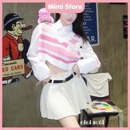 13de marzo care bear shirt mixed with super cute pink vest - MIMI STORE
