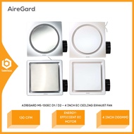 AireGard 4 Inch EC Ceiling Exhaust Fan 130 CFM MS-130EC D1 / MS-130EC D2 / MS130ECD1 / MS130ECD2 Kip