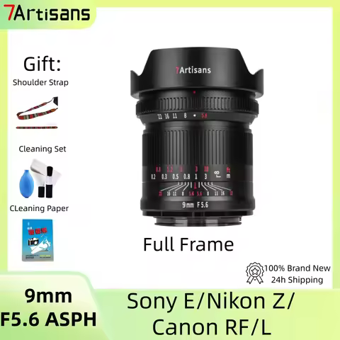 7artisans 9mm F5.6 Full Frame Ultra Wide Angle Prime Lens for Sony E/Canon RF/Nikon Z/Leica L/ A7M2 