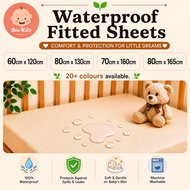 One Kidz Waterproof Cotton Cot Fitted Sheet – 60cm x120cm | 80cm x 130cm | 70cm x 160cm | 80cm x 165