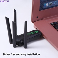 ASBOYSS Dual Band WiFi6 USB Adapter, AX900 Bluetooth 5.4 900Mbps WiFi Dongle, Network Device 4 Anten