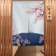 Japanese Style Door Curtain Japanese Cherry Blossom Japanese Style Half Curtain Short Curtain Fabric Kitchen Partition Curtain Bedroom Bathroom Han