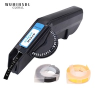 WUMINSDL Embossing Label Maker, Plastic Black Raised Label Maker,  Manual Raised Lettering Portable 