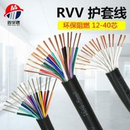 滿400出貨RVV護套線12 16 2040芯0.5平方信號線多芯控制電纜線純銅電線軟線 💥8折下殺·免運💥