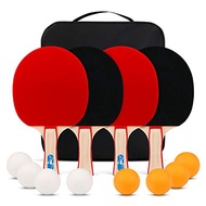 XGEAR Ping Pong Paddle Set, Complete Table Tennis Set, Table Tennis Racket Set, 4 Paddles, 8 Balls, 