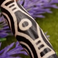 39.4mm X 11.4mm Old Mine Longan Dzi Beads Six-Character Great Ming Mantra Incarnation Create a Happy