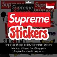 [SG🇸🇬] Supreme Stickers. Vinyl High Quality Premium Sticker. For Laptop Car Decals Water Bottle Phone Casing