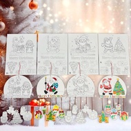 4 handmade hanging colored Christmas cards (A3 size, 300gsm paper)