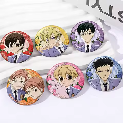 Anime Ouran Oran High School Host Club Fujioka Haruhi Kyoya Ootori Cosplay COSTUME Badge Pin SPTE Ti