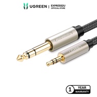 UGREEN 3.5MM TO 6.35MM TRS STEREO AUDIO CABLE 1M/2M/3M/5M (GRAY)
