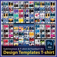 New Editable Sublimation T-shirt Design Template Adobe Illustrator Format Ai/Vector - Free Football Kit 2022