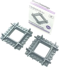 Crossings 2X 90deg Short Version Compatible with Lego City Train Sets 60197 60198 10277 60205 60238 