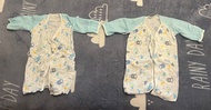 新生兒 嬰兒 寶寶 麗嬰房 PUKU藍色企鵝 反摺純棉紗布衣 純棉長版紗布衣9入