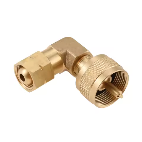 Propane Weed Burner Torch Elbow Adapter with 1LB Fitting and G3/8”-19 Left Hand Thread Convert Torch