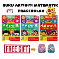 Buku Aktiviti Matematik Prasekolah ( 3 buku ) + FREE GIFT - book - buku - kanak kanak - buku latihan - tadika-aktiviti