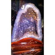 4kg, 5.1kg(base) small rutile gold amethyst cave 小钛晶洞