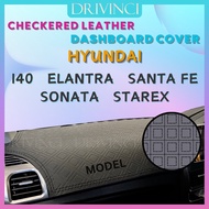 Hyundai Leather Dashboard Cover Dashmat Custom Leather i40 Elantra Sonata YF LF Santa Fe Checkered