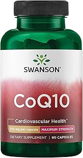 Swanson Coq10 - Maximum Strength 200 mg 90 Caps Halal Enhance Cellular Energy Production Physical Pe