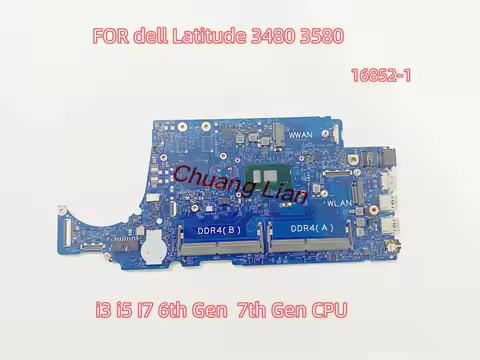 16852-1 FOR dell Latitude 3480 3580 Laptop Motherboard with i3 i5 I7 6th Gen 7th Gen CPU CN-0TD9WG C
