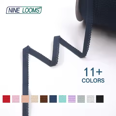 NINE LOOMS Picot Loop Elastics Band 3/8" 10mm Frilly Lace Trim Spandex Tape Lingerie Underwear Sewin