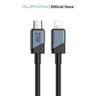 สายชาร์จเร็ว ALPHA-X ALUSB-CL1 fast charge PD10W/12W/27W/30W/100W type c to L-cable data cable ยาว