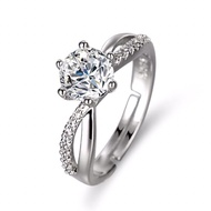 S925 Silver Ring Adjustable/ Cincin Perempuan Silver zircon/ Cincin Permata Silver Perempuan